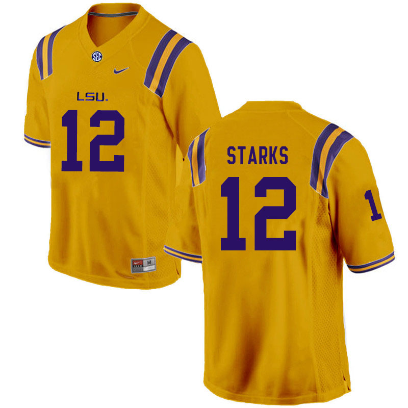Men #12 Donte Starks LSU Tigers College Football Jerseys Sale-Gold - Click Image to Close